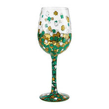 Load image into Gallery viewer, Enesco Lolita Wine Glass Shamrock, 15 oz, Multicolor