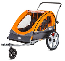 Load image into Gallery viewer, Instep Quick-N-EZ Double Tow Behind Bike Trailer, Converts to Stroller/Jogger, Orange