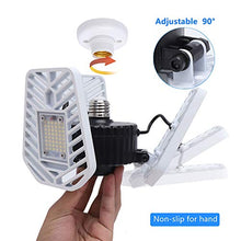 Load image into Gallery viewer, HUNHUN LED Garage Lights, Deformable LED Garage Ceiling Lights 7000 Lumens, 60W CRI 80 Led Shop Lights for Garage, Adjustable Garage Lights, Led Garage Lighting (5000K Daylight, 1-Pack)