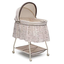 Load image into Gallery viewer, Delta Children Deluxe Sweet Beginnings Bedside Bassinet - Portable Crib with Lights and Sounds, Playtime Jungle, 33x17x45 Inch (Pack of 1)