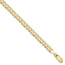 Load image into Gallery viewer, 14k Yellow Gold 4.7mm Solid Flat Cuban Bracelet Chain 7 Inch Curb Miami Fine Jewelry For Women Gifts For Her