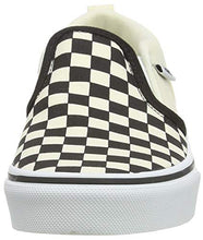 Load image into Gallery viewer, Vans' Boys' Asher Checkered Slip On Sneaker Blk/NAT 6 Medium US
