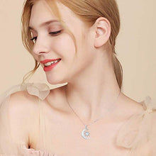 Load image into Gallery viewer, Moon Necklace Sterling Silver Rainbow Moonstone Necklace Crescent Moon and Sun Pendant Moonstone Unisex Jewelry Gift for Women Men Teen Girlfriend