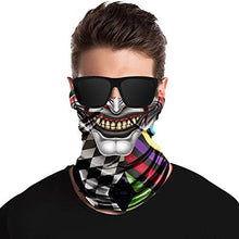 Load image into Gallery viewer, Riding Mask Motorcycle - Scarf Face Mask Bandana - 3D Neck Gaiter Face Cover - Tubular Bandana Cool Face Mask Sun Dust Protection for Cycling, Riding. (Evil Clown Face Mask)