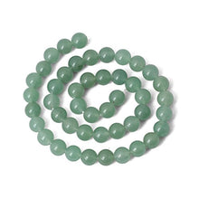 Load image into Gallery viewer, Qiwan 45PCS 8mm Green Aventurine Loose Beads Natural Stone Beads for Jewelry Making DIY,1 Strand 15"