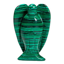 Load image into Gallery viewer, Carved malachite Peace Angel Pocket Guardian Angel Healing Statue stone bead for Home Décor 2 inch