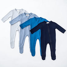 Load image into Gallery viewer, KYTE BABY Soft Bamboo Rayon Footies, Zipper Closure, 0-24 Months (0-3 Months, Slate)