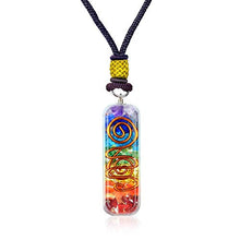 Load image into Gallery viewer, Orgone Chakra Healing Pendant with Adjustable Cord – 7 Chakra Stones Necklace for EMF Protection and Spiritual Healing