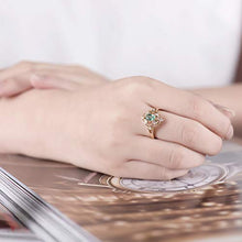 Load image into Gallery viewer, Beyond jewelry Natural Ruby Sapphire Emerald Diamond Engagement Ring in 14K Yellow Gold for Women