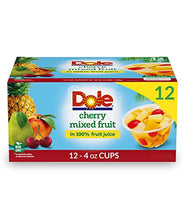 Load image into Gallery viewer, Dole Fruit Bowls Cherry Mixed Fruit in 100% Juice, Gluten Free Healthy Snack, 4 Oz, 12 Total Cups