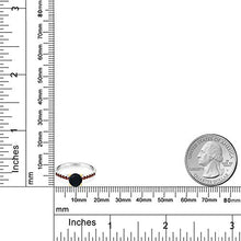 Load image into Gallery viewer, Gem Stone King 1.04 Ct Black Onyx Red Garnet 925 Silver Ring with 10K Yellow Gold Prongs (Size 5)