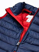 Load image into Gallery viewer, Amazon Essentials Kids Boys Light-Weight Water-Resistant Packable Puffer Vests, Navy/Red, Medium