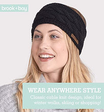 Load image into Gallery viewer, Womens Winter Ear Warmer Headband - Fleece Lined Cable Knit Ear Band Covers for Cold Weather - Soft & Stretchy Head Wrap