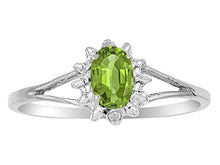 Load image into Gallery viewer, RYLOS Simply Elegant Beautiful Peridot & Diamond Ring - August Birthstone