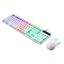 Load image into Gallery viewer, LINASHI Keyboard Mouse Combo, Stylish Wired LED Backlight Mechanical Keyboard Mouse Set Computers Laptops White One Size