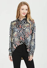 Load image into Gallery viewer, Tronjori Womens Oversized Long Sleeve Button Down Leopard Snake Zebra Animal Print Shirt Blouse (XS,Green Snake)