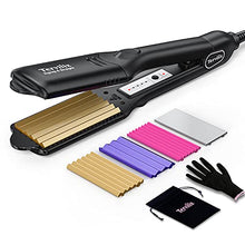 Load image into Gallery viewer, Terviiix Hair Crimper for Women with 4 Interchangeable Plates, Keratin & Argan Oil Infused Crimping Iron for Hair, Volumizing Crimper Hair Iron with 5 Heat Settings & 60 Min Auto Off