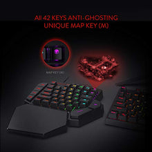 Load image into Gallery viewer, Redragon K585 DITI One-Handed RGB Mechanical Gaming Keyboard, Type-C Professional Gaming Keypad with 7 Onboard Macro Keys, Detachable Wrist Rest, 42 Keys (Black-Blue Switch)