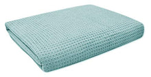 Load image into Gallery viewer, Queenzliving, 100% Soft Premium Cotton Thermal Blanket - King Blue Easy Care Soft Cotton Blankets Waffle Design (King - 90 x 108 Inches, Blue)