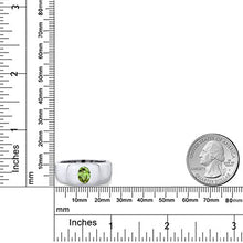 Load image into Gallery viewer, Gem Stone King 1.33 Ct Oval Green Peridot 925 Sterling Silver Men's Ring (Size 13)