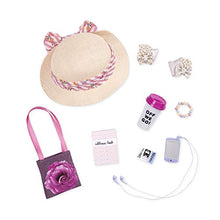 Load image into Gallery viewer, Glitter Girls by Battat - 14-inch Doll Clothes - Places To Go Purse & Accessory Set - Floral Hat, Music Player, Travel Mug, Bracelet - Toys for Kids Ages 3 & Up