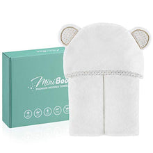 Load image into Gallery viewer, Miniboo Organic Bamboo Hooded Baby Towel – Ultra Soft and Super Absorbent Baby Bath Towels for Newborns, Infants and Toddlers – Suitable as Baby Gifts