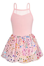 Load image into Gallery viewer, Move Dance Leotard for Girls Pink Ballet Dress Spaghetti Strap Gymnastics Outfit Tutu Skirt for Toddler 7-8T