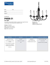 Load image into Gallery viewer, Progress Lighting P4008-31 Five Light Chandeliers, 21-Inch Diameter x 16-Inch Height, Black