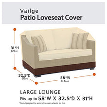 Load image into Gallery viewer, Vailge Heavy Duty Patio Bench Loveseat Cover, 100% Waterproof Outdoor Sofa Cover, Lawn Patio Furniture Covers with Air Vent, Small(Standard), Beige & Brown