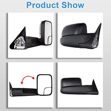 Load image into Gallery viewer, ECCPP Black Manual Adjusted Side View Mirror Tow Towing Mirrors Left & Right Pair Set Replacement fit for 94-01 Dodge Ram 1500, 94-02 Ram 2500 3500 Truck