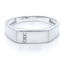 Load image into Gallery viewer, Gem Stone King 10K Solid White Gold Men's White Diamond Wedding Anniversary Band Ring (Size 10)
