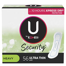 Load image into Gallery viewer, U by Kotex Security Ultra Thin Feminine Pads, Heavy Absorbency, Unscented, 56 Count