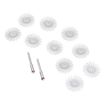 Load image into Gallery viewer, 10Pcs 2500 Grit Radial Bristle Disc Brush Assortment Polisher Mandrel Wood Jewelry Ect-8 Grit +2Pcs Mandrel