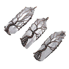 Load image into Gallery viewer, Jovivi Tree of Life Pendant Necklace, Wire Wrapped Raw Clear Crystal Quartz Healing Crystal Gemstone Necklace for Women