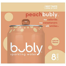 Load image into Gallery viewer, Bubly Sparkling Water, Peach, 12 Fl Oz (pack of 8)