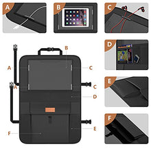Load image into Gallery viewer, Smart eLf Car Seat Protector + Backseat Car Organizer Kick Mat, Large & Waterproof 600D Fabric Child Auto CarSeat Protectors Saver for Baby Sit with Storage Pockets for Leather and Fabric Car Seat