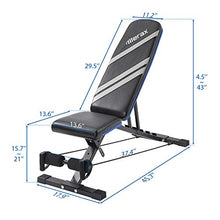 Load image into Gallery viewer, Merax Adjustable Utility Weight Bench with Resistance Bands, Foldable Incline/Decline Exercise Workout Bench for Full Body Workout, Home Gym Equipment (Black & Gray)