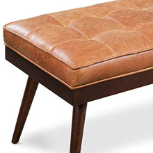 Load image into Gallery viewer, POLY & BARK Luca Leather Bench, Cognac Tan