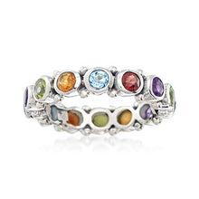 Load image into Gallery viewer, Ross-Simons 1.60 ct. t.w. Multi-Gemstone Eternity Band in Sterling Silver. Size 6
