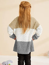 Load image into Gallery viewer, Girls Open Front Knit Sweaters Cardigans Long Sleeve Loose Fit Pocket Outerwear