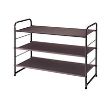 Load image into Gallery viewer, Simple Trending 3-Tier Stackable Shoe Rack, Expandable & Adjustable Fabric Shoe Shelf Storage Organizer, Bronze