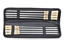 Load image into Gallery viewer, 17-Inch Long, Large Stainless Steel Brazilian-style BBQ Skewers with hardwood Handle, Kebab Kabob Skewers, 3/8 Inch Wide Blade, Set of 8 Skewer with heavy-duty Travel Bag