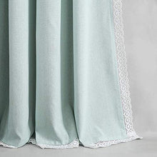 Load image into Gallery viewer, Lush Decor Blue Rosalie Window Curtains Farmhouse, Rustic Style Panel Set for Living, Dining Room, Bedroom (Pair), 108” x 54