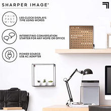 Load image into Gallery viewer, Sharper Image Light Up Electronic Word Clock, Copper Finish with LED Light Display, USB Cord and Power Adapter, 7.75in Square Face, Unique Contemporary Home and Office Decor
