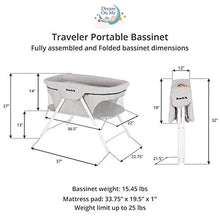 Load image into Gallery viewer, Dream On Me, Traveler Portable Bassinet, Cloud Grey