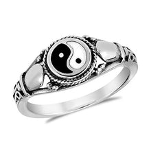 Load image into Gallery viewer, Timeless Yin and Yang Cobra Symbol .925 Sterling Silver Ring (4)