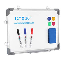 Load image into Gallery viewer, Small Dry Erase White Board 12" x 16", Portable Magnetic Hanging Whiteboard for Wall -3 x Dry Erase Markers, 4 x Magnets, 1 x Eraser, Cubicle Memo Board for Kids, Home, Office, School (White)
