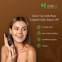 Load image into Gallery viewer, VoilaVe USDA and ECOCERT Pure Organic Moroccan Argan Oil for Skin, Nails & Hair Growth, Anti-Aging Face Moisturizer, Cold Pressed, Hair Moisturizer, Rich in Vitamin E & Carotenes, 4 fl oz
