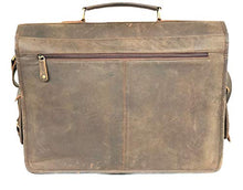 Load image into Gallery viewer, vintage crafts Leather Handmade 18 Inch Messenger Bag Briefcase Rustic Full Grain Computer Satchel Best Laptop Bag Brown Office Crossbody Shoulder Bag for Men and Women