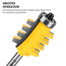 Load image into Gallery viewer, Kowood 1/4" Shank Reversible Finger Glue Joint Router Bit for Woodworking. Bearing Finger Joint for DIY Door Table Cabinet Shelve Furniture